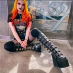 Women Boots Cosplay Ladies High Heel Platform Wedges Women High Boots Gothic Buckle Strap Long Tube Leather Female Boots Plus Si - Image 2