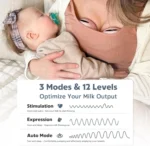 Lightweight Rechargeable Electric Breast Pump with 3 Modes, 12 Suction Levels, Portable and Wearable Design