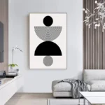 Abstract Modern Art Geometrical Shapes Poster Canvas Painting Black White Wall Art For Living Room Home Decoration Mural