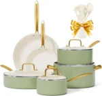 Non-Stick Ceramic Cookware Set with Utensils, Dutch Oven, Saucepan & Frying Pan - Perfect Cooking Gift
