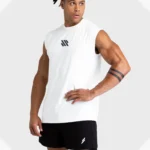 Men’s wide-shoulder sleeveless T-shirt, sports vest, fitness clothes, training brothers show off muscles, loose waistcoat, summe