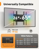 Full Motion TV Wall Mount with LED Lights for 26-65 inch TVs up to 99 lbs, Swivel, Tilt, Music Sync
