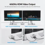 PULWTOP Mac Mini M4 Dock with 4TB SSD Enclosure, USB C HUB Support HDMI 4K 60Hz, USB A 2.0, SD/TF, Audio for Mac Mini M4/M4 Pro