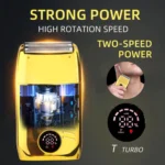 Electric shaver with Double Foil and digital display, Handheld Electric Razor for Travel, Portable Cordless Close Face Shaver - Image 2