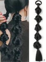 1Pc Bubble Braids Hair Ponytail Extensions Wig Synthetic Lantern Bubble Braids with Hair Tie for Women Kids Daily&Party Use