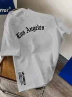Men's Summer 100% Cotton Fashion Los Angeles Letter Printed - Image 3