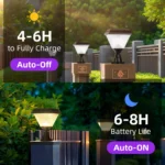 Outdoor Garden Decor Solar Pillar Lamp Remote Control Sunlight Wall Lamp for Street Gate Pathway Lighting Landscape Solar Lights