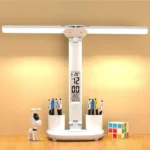 LED Desk Lamp USB Dimmable Touch Foldable Table Lamp with Calendar Temperature Clock Night Light for Study Reading Lamp - Image 2