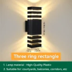 Modern Outdoor Decor Wall Light E27 Bulbs Waterproof Square Wall Lamp LED Home External Street Decoration Lighting Facade Lamps - Image 7