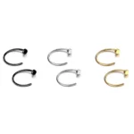 2/10pcs 20G Fake Nose Rings for Women Men,316L Stainless Steel Clip On Lip Rings Labret Ring Nose Piercing Jewelry - Image 8