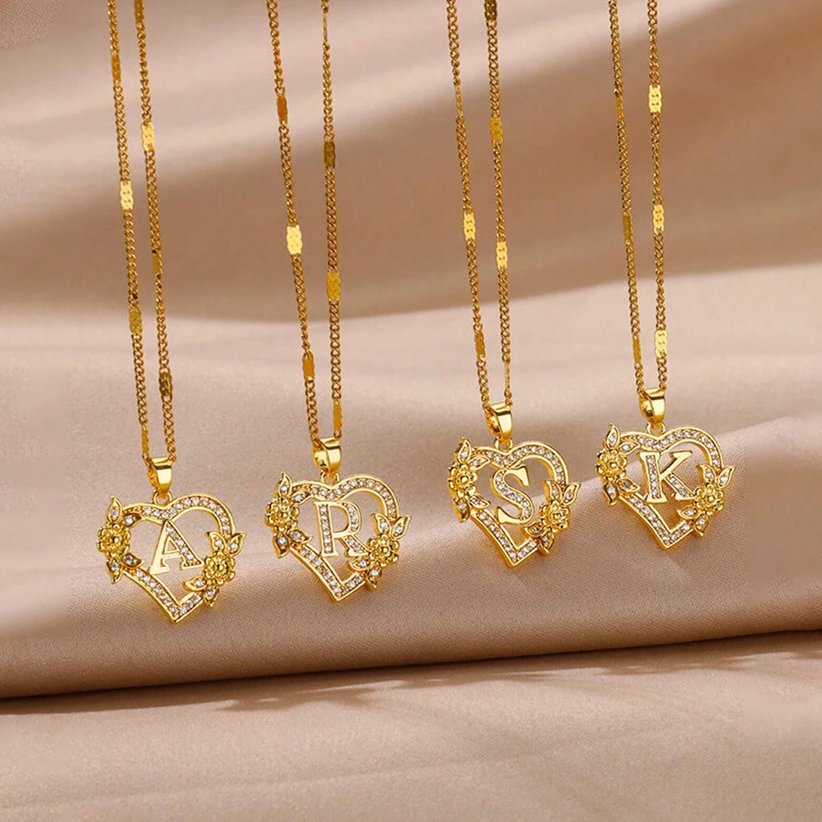 S7bfaf94538a84f9c9fd71f0ce73b6bbbK.webp Heart Initial Letter Necklaces For Women Gold Color Stainless Steel Chain A-Z Alphabet Pendant Necklace Birthday Jewelry Gift