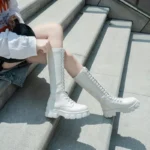 Women's Mid Calf Boots Padded Shoes Knee High Winter Sneakers - Image 3