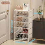 6/8 Layers Shoe Rack Organizer – Space-saving Metal Frame Fabric Shelf for Entryway/Hallway/Living Room