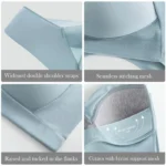 EUR/USA Size Women Breathable Sports Bra Inner Support Push Up Brassiere Vest Patchwork Mesh Gym Underwear Tops Padded Bras - Image 6
