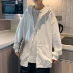 Men's  Trendy Hoodie Cardigan Autumn Hooded Sweatshirt Solid Color - Image 2