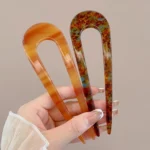 U-Shaped Hair Fork Fashion Tortoiseshell Acetate Hairpin Women Geometric Headwear Hair Sticks Girls New Hair Clips Accessories - Image 15