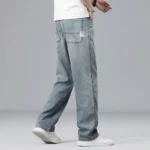 Summer Ultra-thin Lyocell Men’s Jeans Drape Soft Fabric