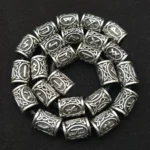 24pcs Metal Tubes Hair Braid Beard Dreadlock Beads Viking Rune Bead Spacer Knife Beads Rings Clips Styling Tools Pendant Braider - Image 3