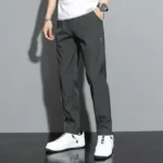 Summer ice silk long pants for men thin loose straight leg trousers quick drying sports and casual pants men’s long pants