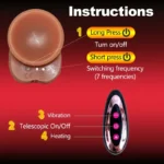 Realistic Dildo Telescopic Vibrator Sexy Adult Vagina Masturbation Female Male Anal - Image 5
