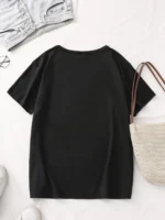 Women’s Sporty Casual Striped Bear Print T-Shirt