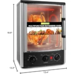 Vertical Countertop Oven with Rotisserie Bake Broil Kebab Rack Functions - Adjustable Settings - 2 Shelves - 1500W - Thanksgivi - Image 3