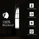 4 Panels 100% Blackout Curtains, Thermal Noise Reduce Privacy Drapes, Modern Home Xmas Decor for Living Room Bedroom Balcony