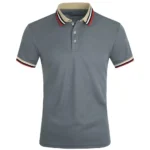 Men Summer Solid Casual Office Breathable Cotton Polo Shirt Fashion Brand Male Business High Quality Striped Short Sleeve Top - Image 9