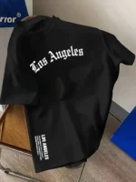 Men's Summer 100% Cotton Fashion Los Angeles Letter Printed - Image 6