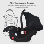 C018 Infant Car Seat Baby Car Seat with Carry Handle Adjustable Canopy 13kg Load Bearing for Newborn Babies Infants - Image 3