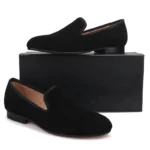 New In Red Bottom Shoes for Men Loafers Flock Solid Slip-On Party Men Dress Shoes Size 38-48 Free Shipping Men Shoes - Image 3