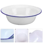 Mixing Serving Bowl Food Storage Enamelware Retro Enamel Basin Household Enamelware Kitchen Soup Holder Lard Basin Enamel Bowl - Image 4