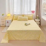 Washed Cotton Bed Fat Sheet Flower Series Printed Double Top King Sheets for Girls Boys Kids Single Queen King Size Bed Linen - Image 7