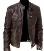 2023 Fashion Mens Leather Jacket Slim Fit Stand Collar PU Jacket Male Anti-wind Motorcycle Lapel Diagonal Zipper Jackets Men - Image 9