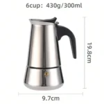 12Cup Coffee Maker Stainless Steel Espresso Maker 600ML Moka Pot Espresso Maker For Home Kitchen Camping Coffee Pot - Image 7