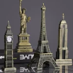 Metal Building 3d Model Statue World Renowned Landmark Buildings Liberty Home Decoration Building Creative Sculpture Model
