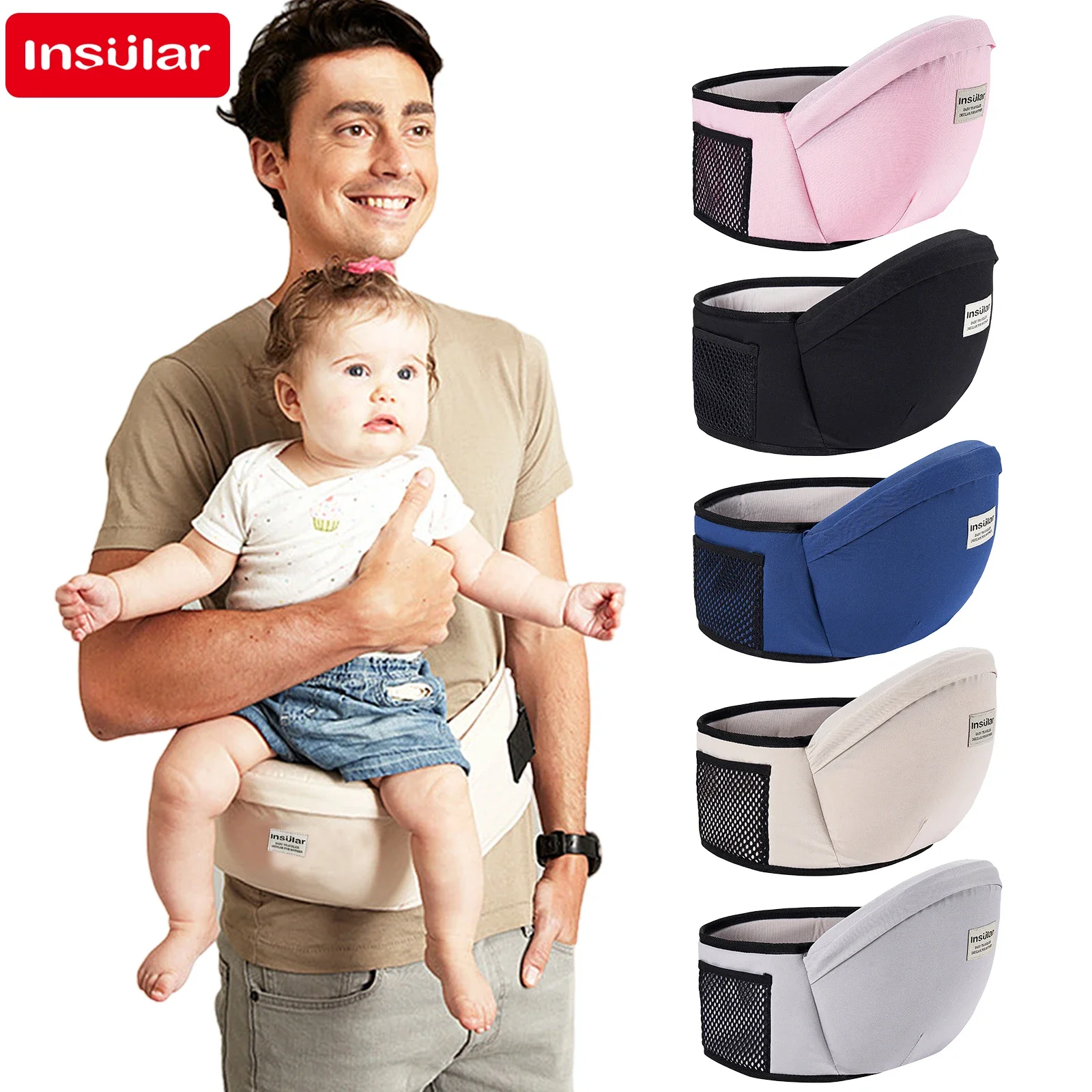 S8200aa907f9641db95ee18151a923cc86.webp Thickened Baby Hip Seat Carrier Newborn Waist Stool, Baby Sling Hold Waist Belt Holder Hipseat Backpack Home Travel Accessories - Image 1