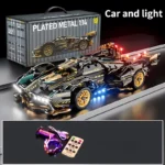 2024 Black V12 Block Roadster RC Tech Racer 1:14DIY Roadster building block assembly Block car toy birthday gift （1000+granule）