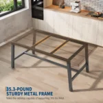 70.87″ Industrial Dining Table For 6-8, Wooden Kitchen Table With Metal Frame, Rectangular Counter For Dining Room & Kitchen