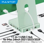 PULWTOP Upgraded 11 in 1 USB C Hub for iMac 24 inch , Support M.2 SSD(NOT Included), 4K HDMI, Ethernet, USB A/C 10Gbps, SD/TF - Image 8