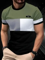 Summer classic men's T-shirt: Outdoor round-neck short-sleeved top with striped print, loose street men's T-shirt with additiona - Image 14