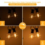 G40 Outdoor Garland String Lights Shatterproof Waterproof Plastic Led Bulb Vintage Connectable Patry Patio Decor Light Chain