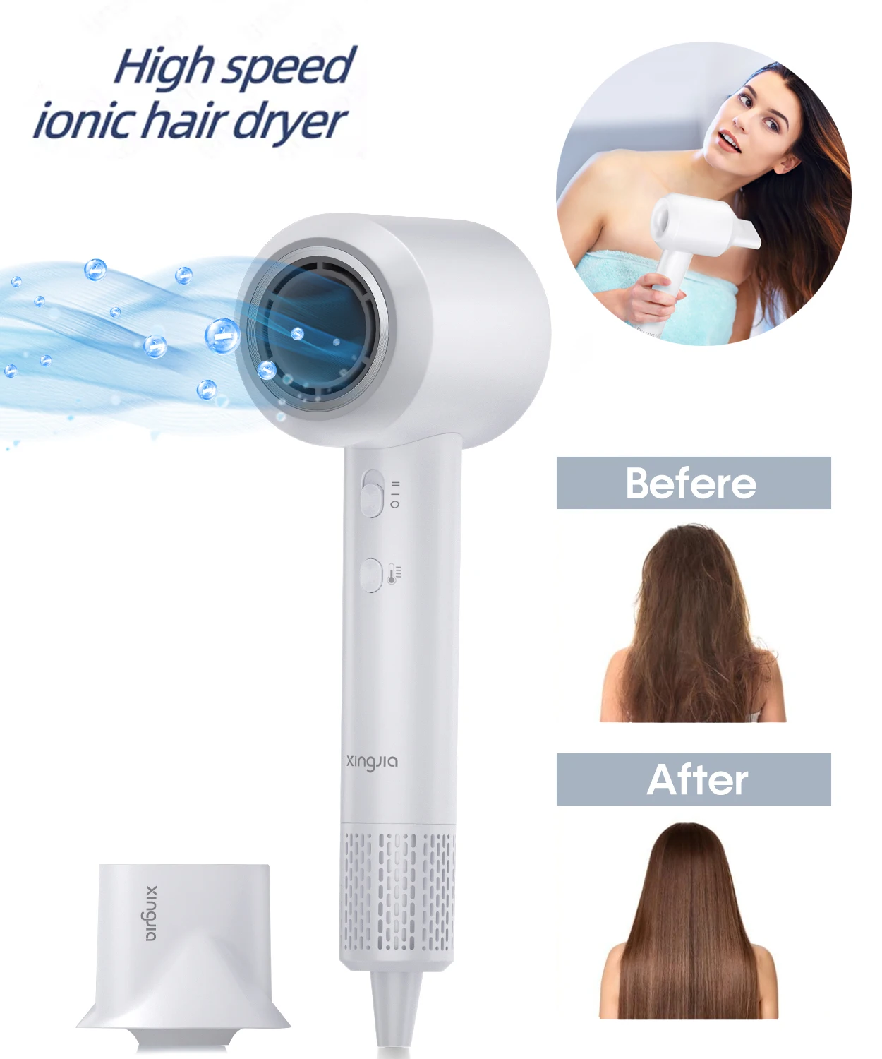 S82b74fb66af14667b5df2e22b6c28a8dk.webp Electric High Speed Hair Dryer 110000RPM Brushless Negative Ions Blow Dryer 1500W Super Powerful Wind Lownoise Salon Hair Dryer - Image 1
