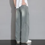 M-8XL Wide Leg Ice Silk Jeans for Men Thin Style - Image 5