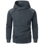 Autumn winter men's solid color hooded