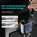 Elough 5 IN 1 Car Charger Retractable USB
