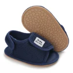 Summer Rubber Base Anti Slip Baby Sandales Shoes Toddler Girl Boy Canvas Sandals Non-Slip First Walker Crib Shoes For 0-18