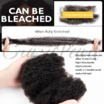 CrazyPearl Afro Kinky Bulk Human Hair for Dreadlocks Extension Repair Locs Twist Braiding Afro Kinky Human Hair for Locs Natural