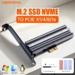 M.2 NVMe Adapter Card B&M Key to PCIe 4.0/3.0 X1 X4 X8 X16 Interface for PC Compatible with 2230 2242 2260 2280 SSD Hard Disk