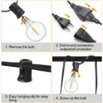 G40 Outdoor Garland String Lights Shatterproof Waterproof Plastic Led Bulb Vintage Connectable Patry Patio Decor Light Chain